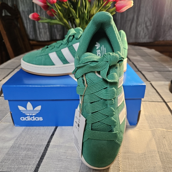 Adidas Women's Campus 00s W Green and White Casual Sneakers - Picture 2 of 4